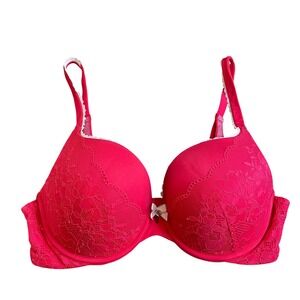 Victoria's Secret Body by Victoria Padded Perfect Coverage Lace Bra Pink 34D